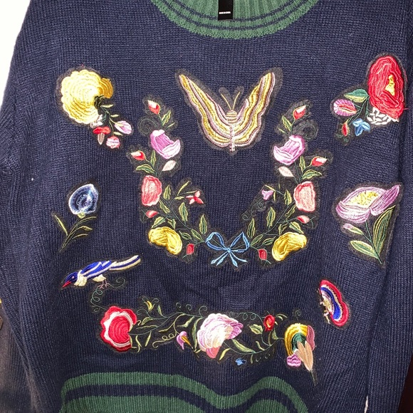 Aqua Embroidery Sweater - Picture 4 of 5